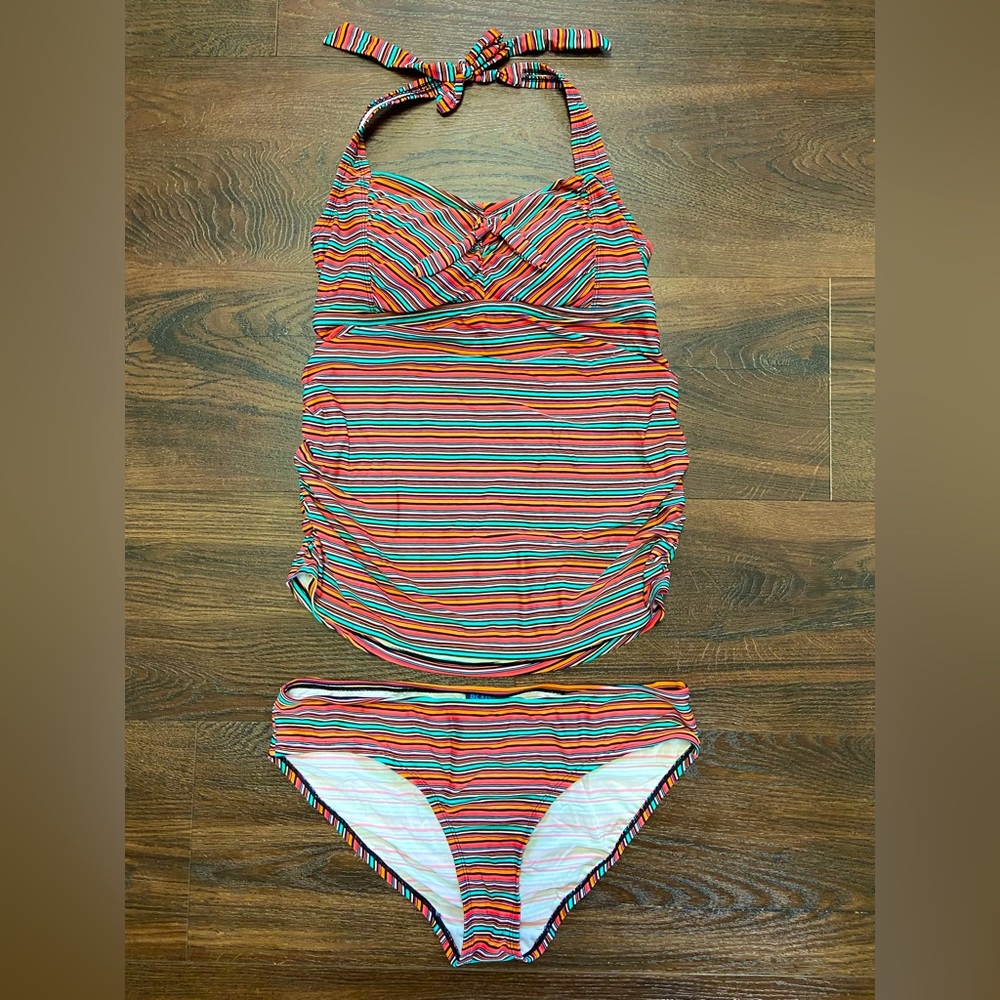 Motherhood Maternity tankini bathing suit set - size M